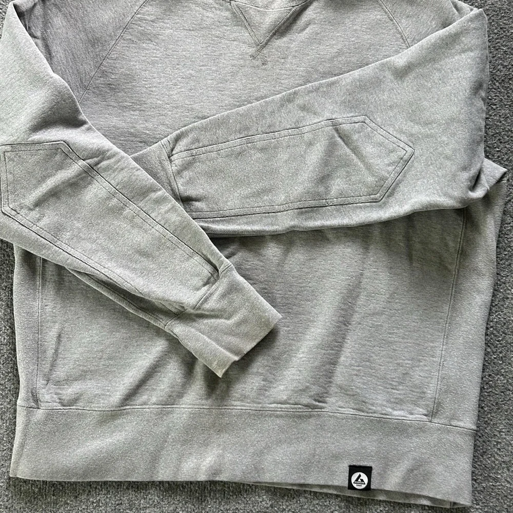 American Giant Sweatshirt Mens Large Gray Crewneck Fleece Pullover Made In USA